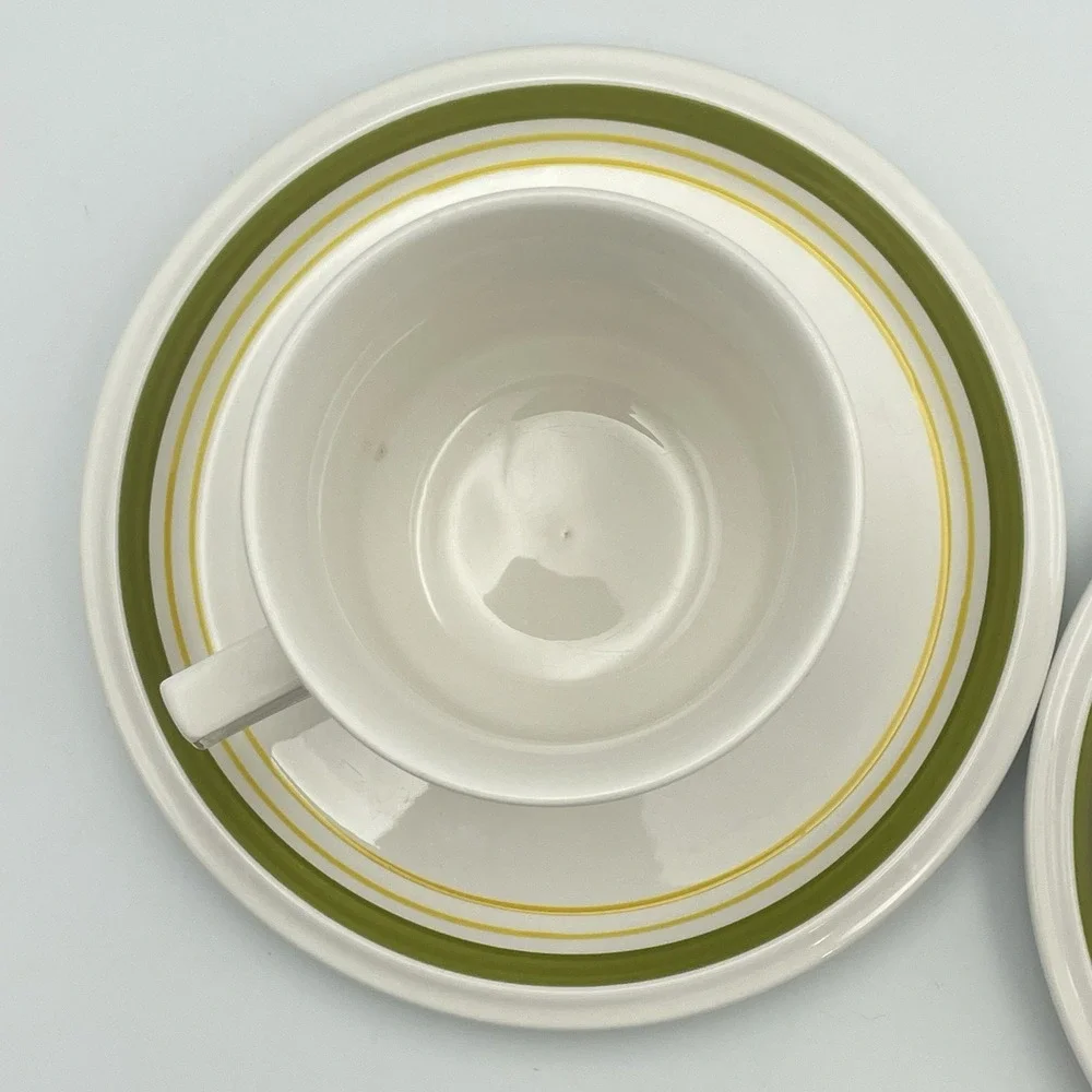 Mikasa Light 'n Lively Bahama 5401 Cup & Spouted Feeder Cup w/ Saucers Japan‎